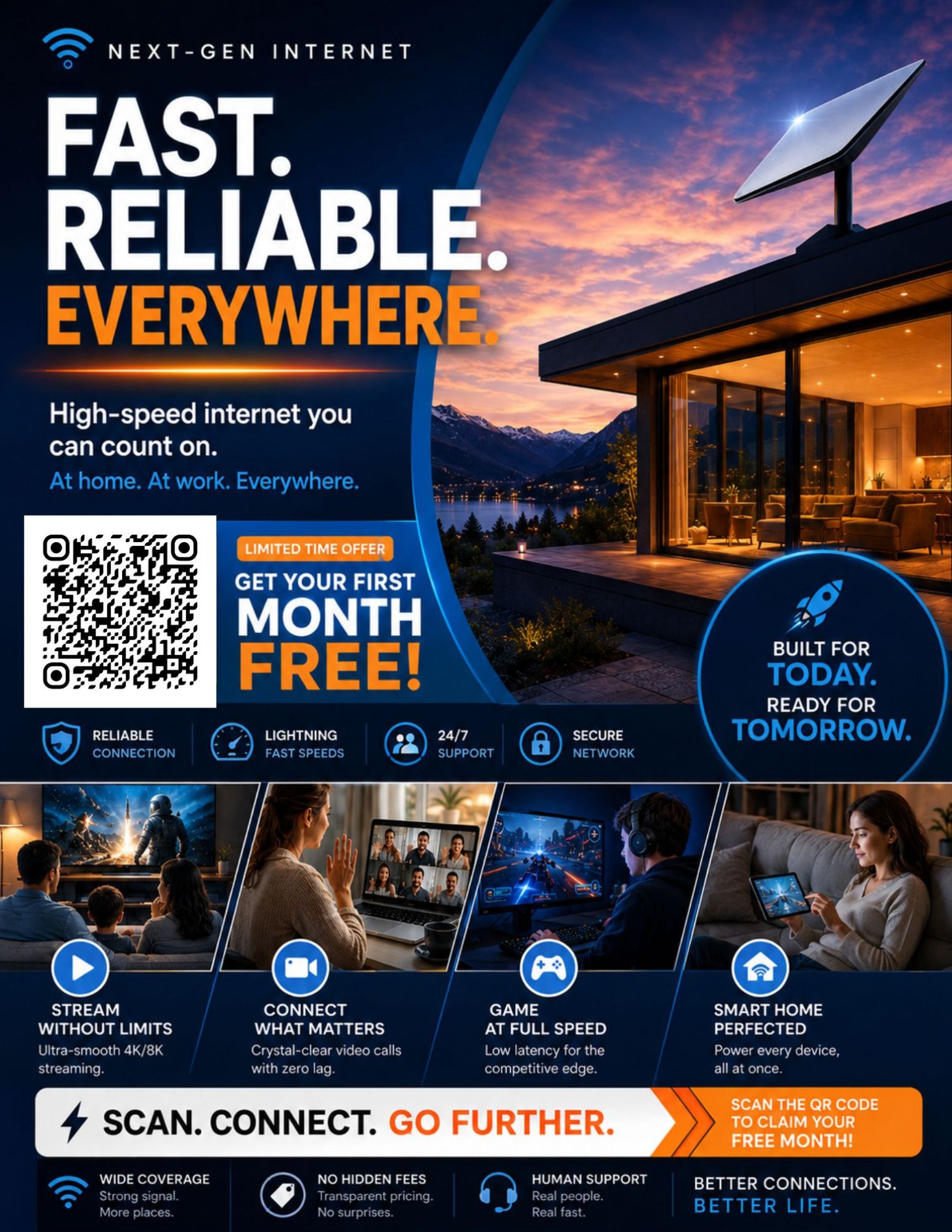 Starlink satellite dish providing high-speed internet to rural homes and farms in Chester County, Pennsylvania.