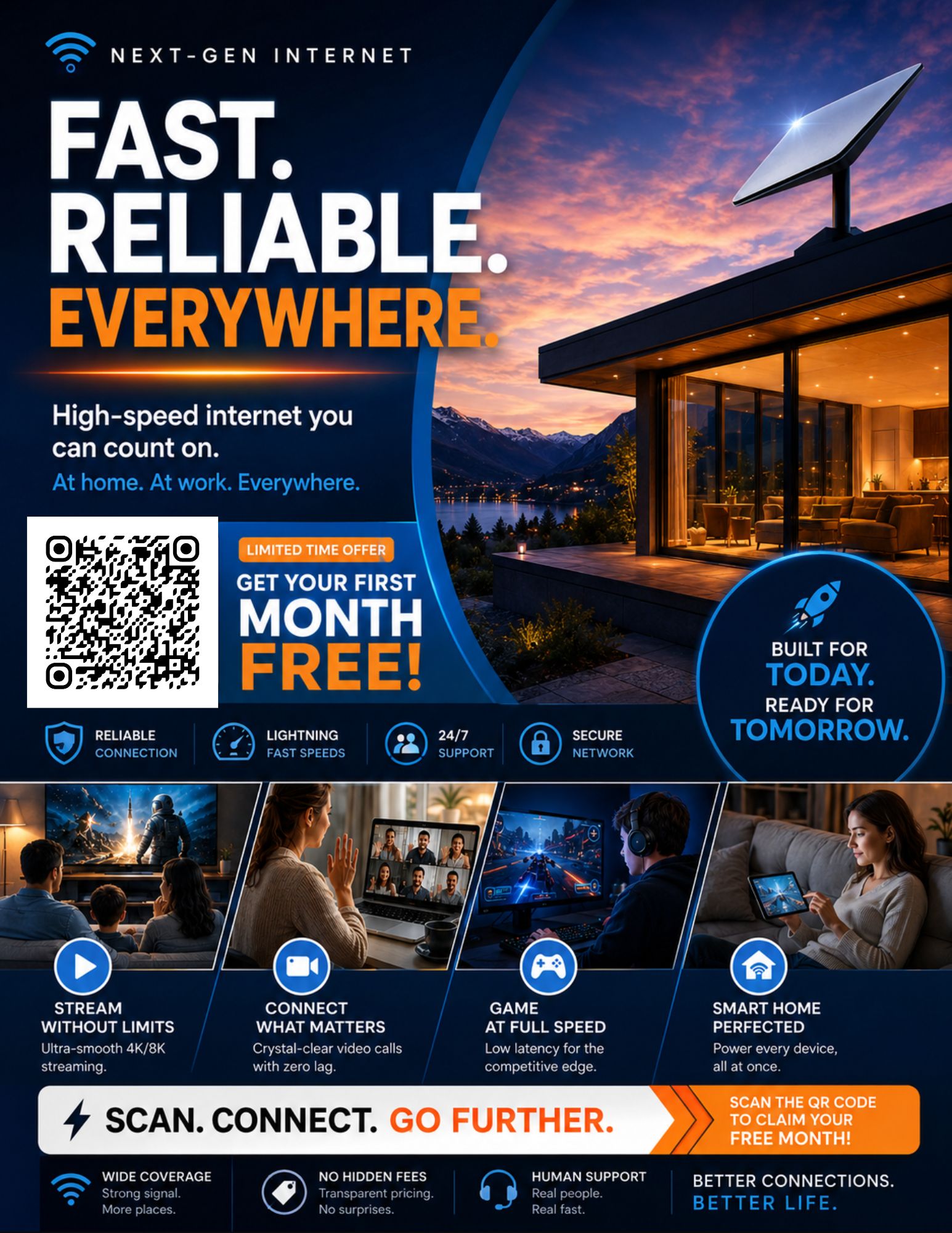 Starlink Gen 3 Standard rectangular dish and Wi-Fi 6 router installed for high-speed, low-latency satellite internet in Miami-Dade County